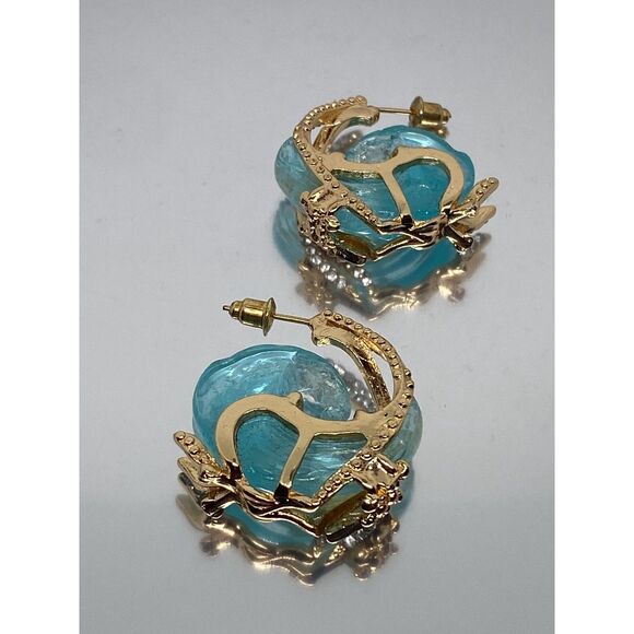 OCEAN’S OATH Blue Wave Ocean Earrings Necklace Ring Sz 8 Jewelry Set Beach Gift - Picture 2 of 10